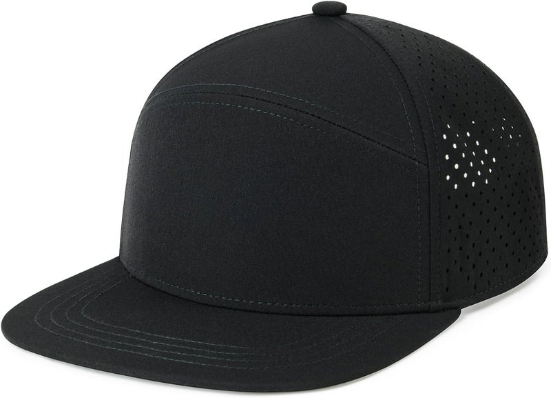 FEINION Men Flat Brim Adjustable Performance Hat Snapback Laser Perforated Baseball Cap - Image 2